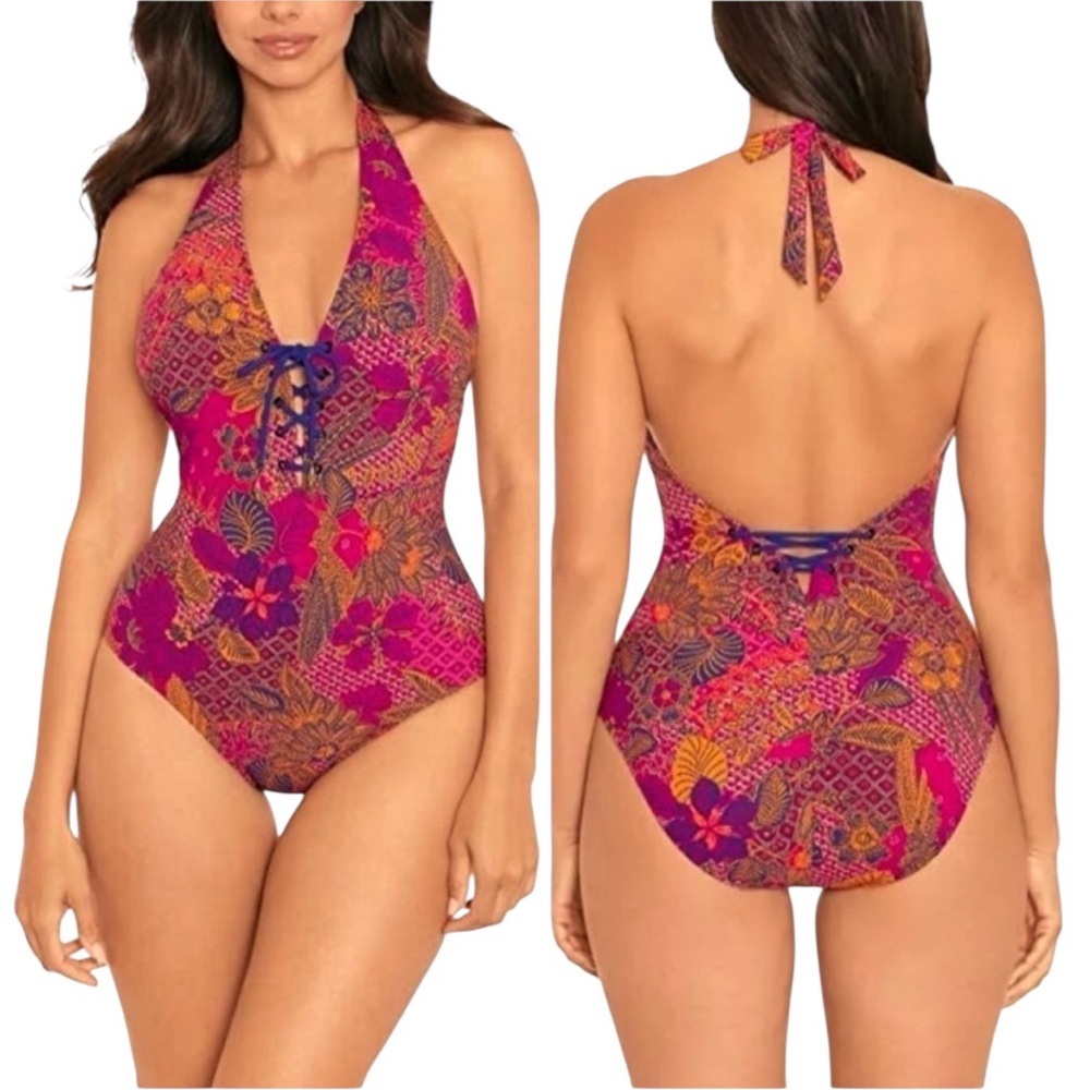 Skinny Dippers  Tangerang Sirena One Piece, Color Sunset, Size‎ Small, NWOT